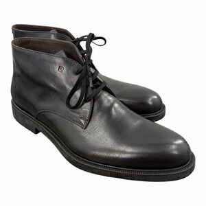 Fratelli Rossetti Mens Black Leather Chukka Ankle Boots Lace-Up Made In Italy 9M